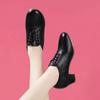 2024 Fashion Shoes for Women Spring Women's Pumps Solid Color Pointed Toe Hollow Out Breathable Lace Up Chunky Heel Shoes Women