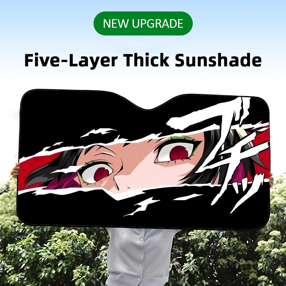 Anime Sparkle eyes Sun Visor Reusable Aluminum Foil UV Protector Heat Five-Layer Insulation Windshield Sunshades