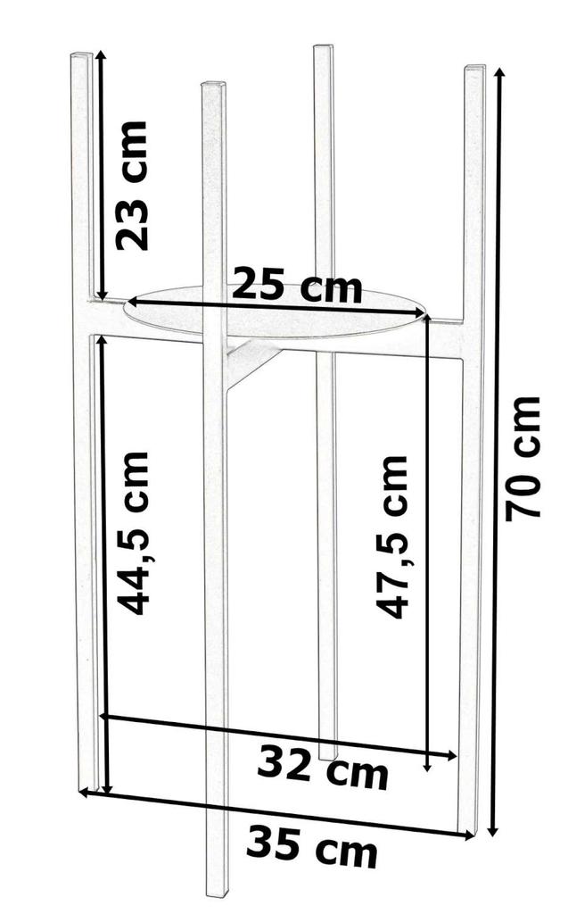 Kwietnik Stojący Loftowy Torre 70 Cm Czarny