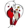 1 Pair Of Red Finch Birds Stained Glass Window Decorations Hanging Suncatchers For Home Window Decorations Car Decorations Gifts