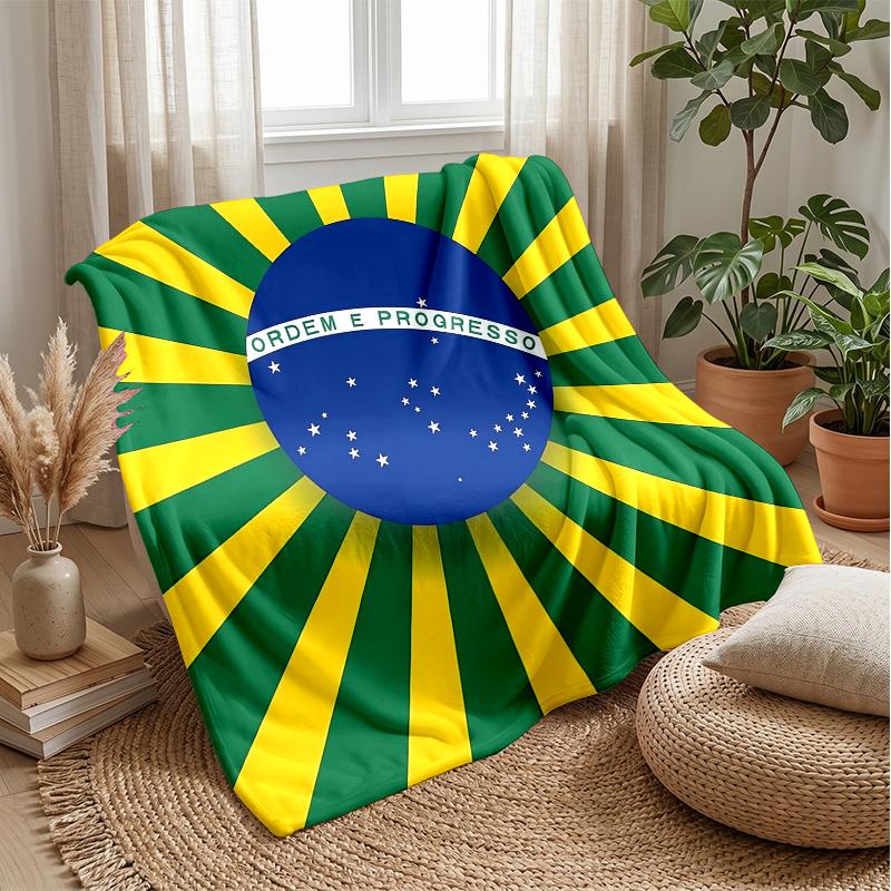 Brazil national football team Theme blanket Soft Flannel Blanket Plush Throw Blanket Cozy Sofa Bed Blanket for Home Decor