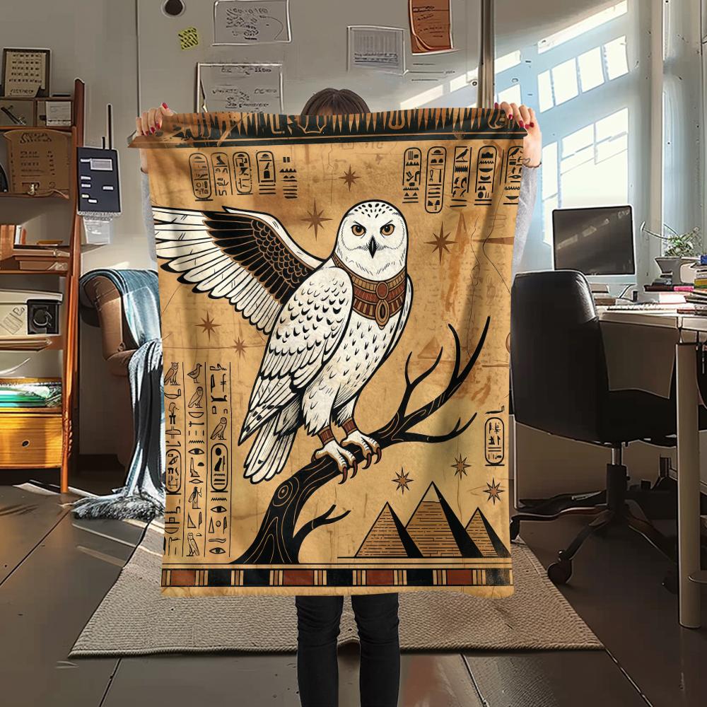 Ancient Egyptian mural animal Print Flannel Blanket,High quality Comfortable for All Seasons,Home Decor,Warmth and Comfort,Perfect for Christmas Gifts