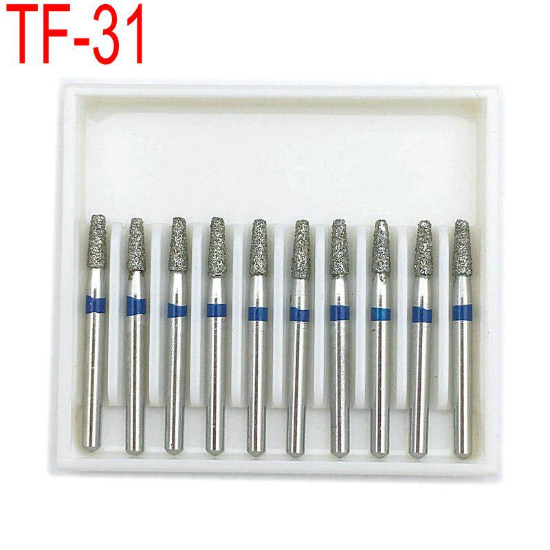 10 шт. Высокое качество алмазные фг высокоскоростные боры для полировки и сглаживания зубных боров Dentista инструменты TF-31