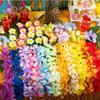 5/10Pcs Leis for Luau Hawaiian Color Decoration Silk Flower Leis Summer Beach Pool Bulk Hula Dance Party Artificial Flower Decor