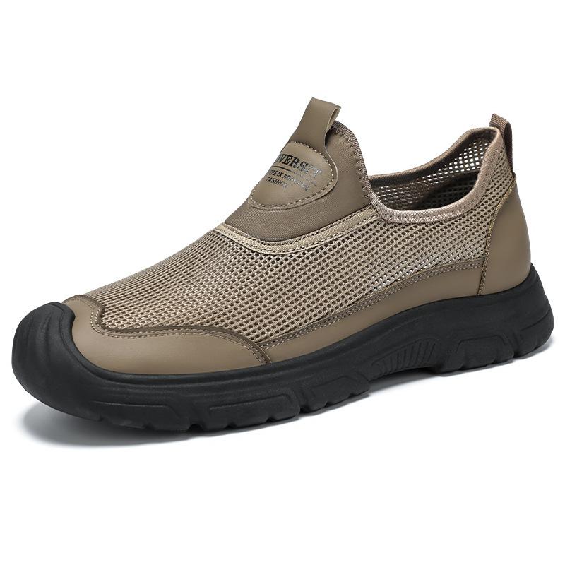 Обувь мужская обувь лето новая сетчатая дышащая повседневная обувь на одном педале ленивая обувь легкая мягкая подошва обувь для папы