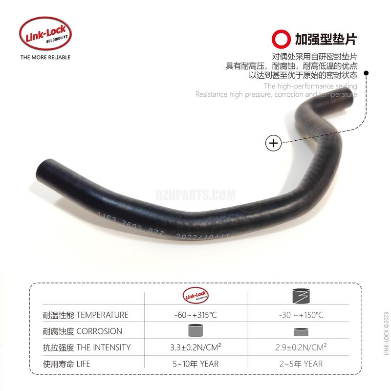 LINK-LOCK Coolant Pipe Turbine to Auxiliary Water Pump Pipe 11537603077 for BMW N13 F20 f35 118i 318i