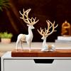 Charming Polyresin Reindeer Décor | A Timeless Token of Grace & Good Luck | Elevate Your Festive & Everyday Spaces – Pack of 2, White & Golden