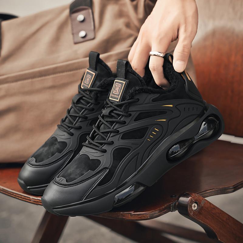 2024 Мужские кроссовки высокого качества Зимние дышащие Модные для бега Мужская спортивная обувь Теплая плюшевая подкладка Удобная классическая повседневная обувь