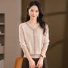 Women's 100% Wool V-neck Cardigan Sweater