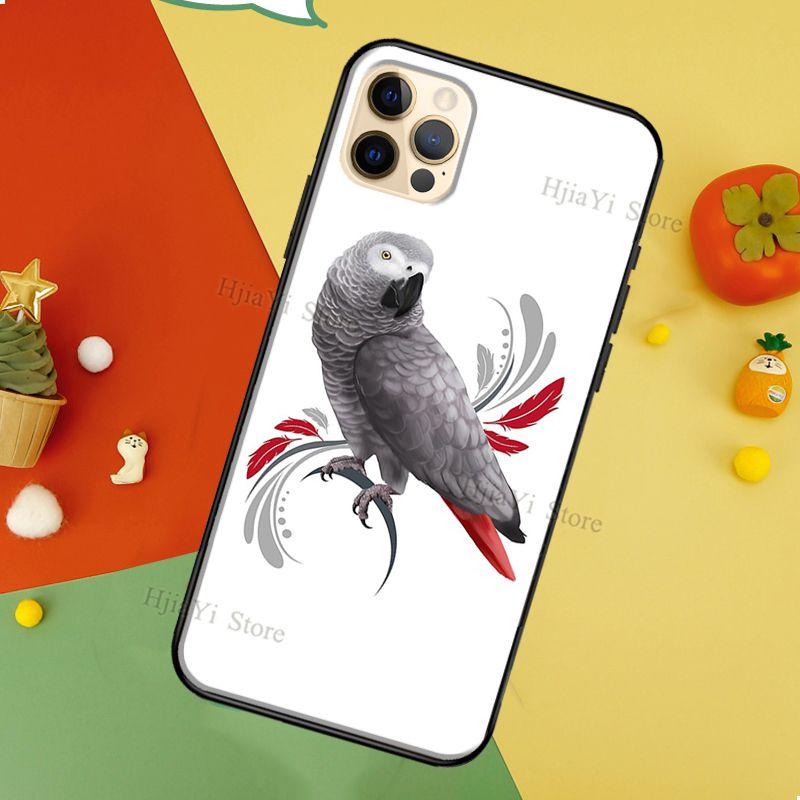 Мягкий чехол из ТПУ с изображением серого африканского попугая для iPhone 13 12 Mini 11 14 Pro Max XS 6S 7 8 Plus 5S SE 2020 X XR