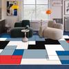 Modern Blue Geometric Carpet Living Room Decoration Sofa Area Coffee Tables Non-slip Rug Bedroom Bedside Soft Play Mat Washable