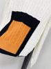 Retro Color Block Cable Knit Pullover: Women's Autumn/Winter Round Neck Sweater