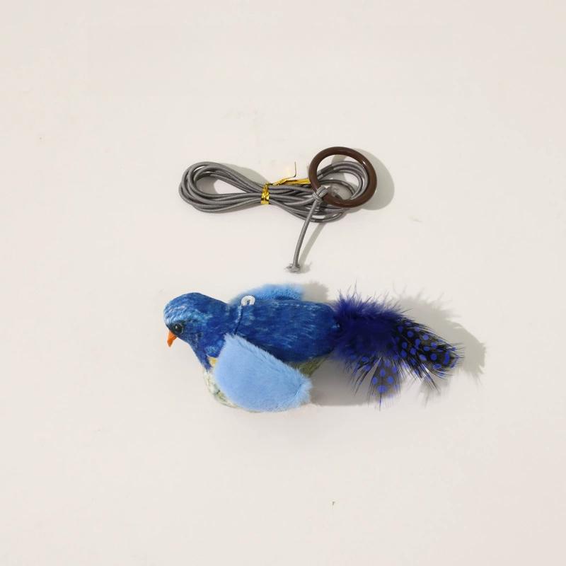 Интерактивная игрушка для кошек, подвесная пищащая имитация пения птиц, плюшевая игрушка для птиц, дразнящая игрушки для котят, игрушка-перо, товары для животных