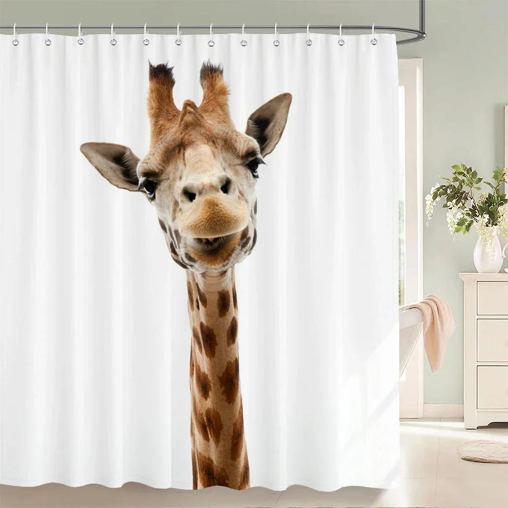 Смешная шторка для душа 3d шторки для ванны Обезьяна Орангутан Животный принт Водонепроницаемый полиэстер для декора ванной большой 180x200см