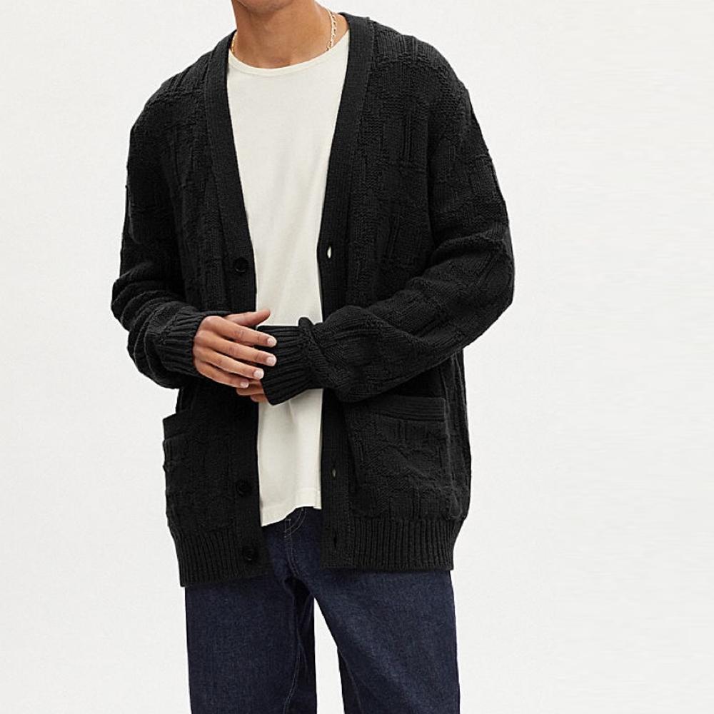 COACH Knitwear Men's Black V-neck Moderate CK738-BLK
