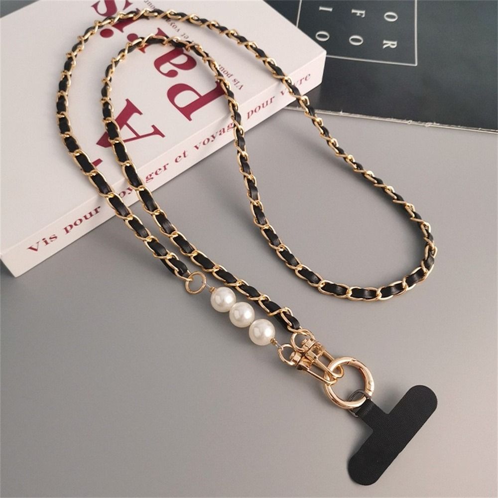 Pearl Mobile Phone Lanyard Pickup Chain Phone Strap Universal Phone Crossbody Chain  Phone Case