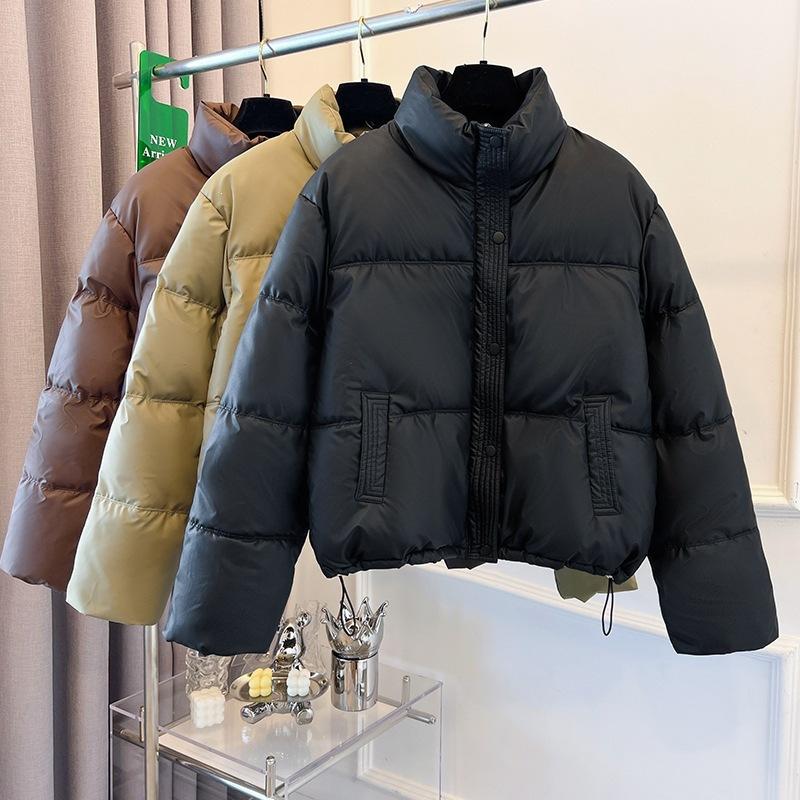 Зима новая ebay мода стойка воротник темперамент короткий шнурок теплый хлопковая подкладка одежда корейский маленький хлопковый стеганый жакет