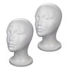 Foam Head for Wigs Female Mannequin Head Headset Wig Display Stand Hairpieces Hats Holder Lightweight Cap Stand for Home Salon Travel