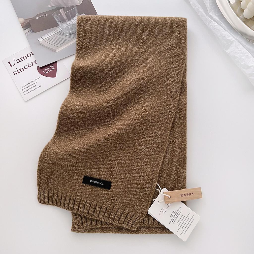 Wool Knitted Scarf Women Winter Soft Small Scarves Shawl Thickened Fashion Cashmere Pashmina Lady Hijab Luxury Neckerchief