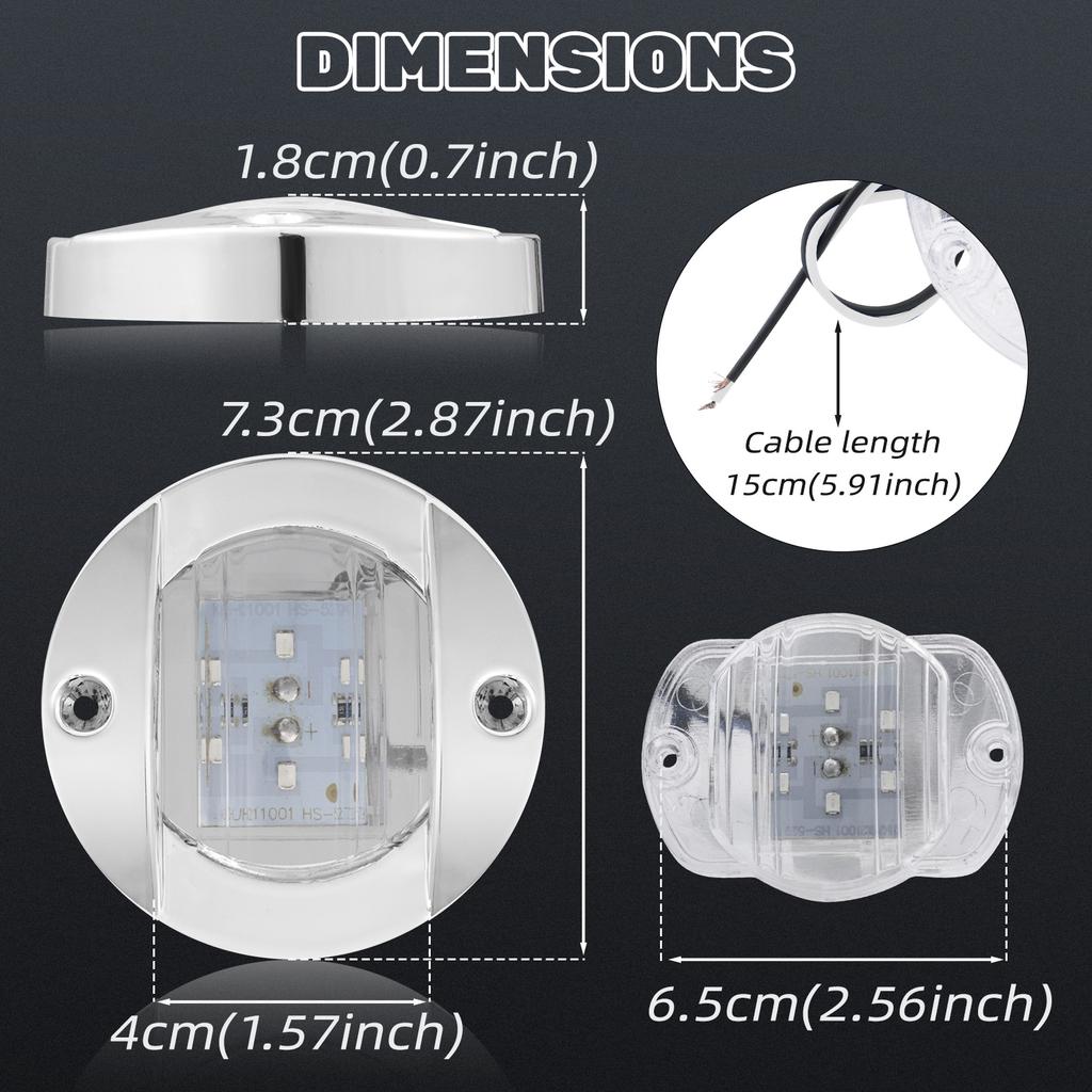4pcs 12V LED Boat Interior Light for Boat Deck LED Transom Mount Light LED Boat Lights Universal