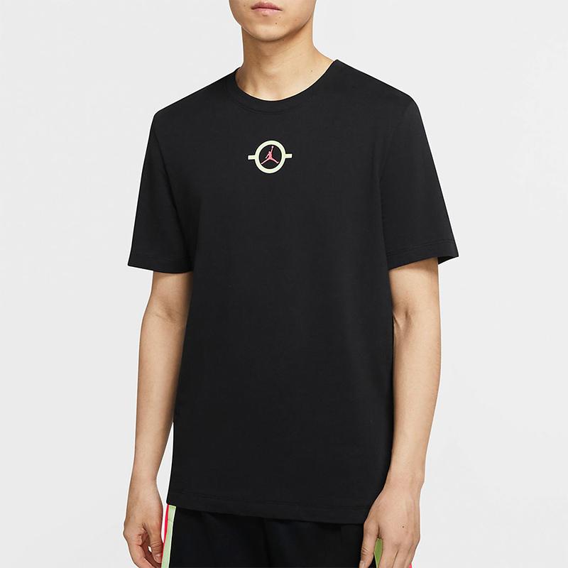Jordan T Shirts Men's Black Crew Neck Moderate Straight Fit CW7087-010