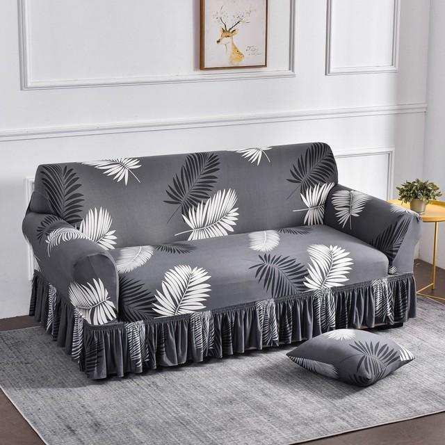 Чехол для дивана с геометрическим рисунком, эластичный спандекс, юбка для дивана, чехлы для гостиной, кресло, чехол для дивана, защита для мебели