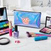 Retro Heart Cake Print Laser Cosmetic Makeup Bag, Holographic Shiny Toiletry Pouch with Cherry Pattern for Women Girls Travel Daily Use