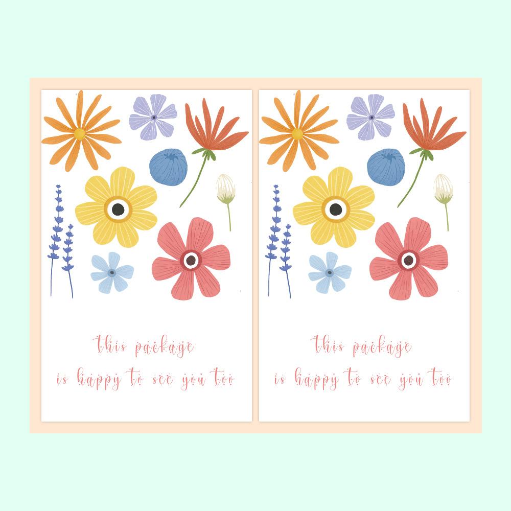 10-50 шт. Наклейка «Спасибо» Этот пакет тоже рад вас видеть Цветочные наклейки Наклейка-запечатка Для упаковки малого бизнеса Декор