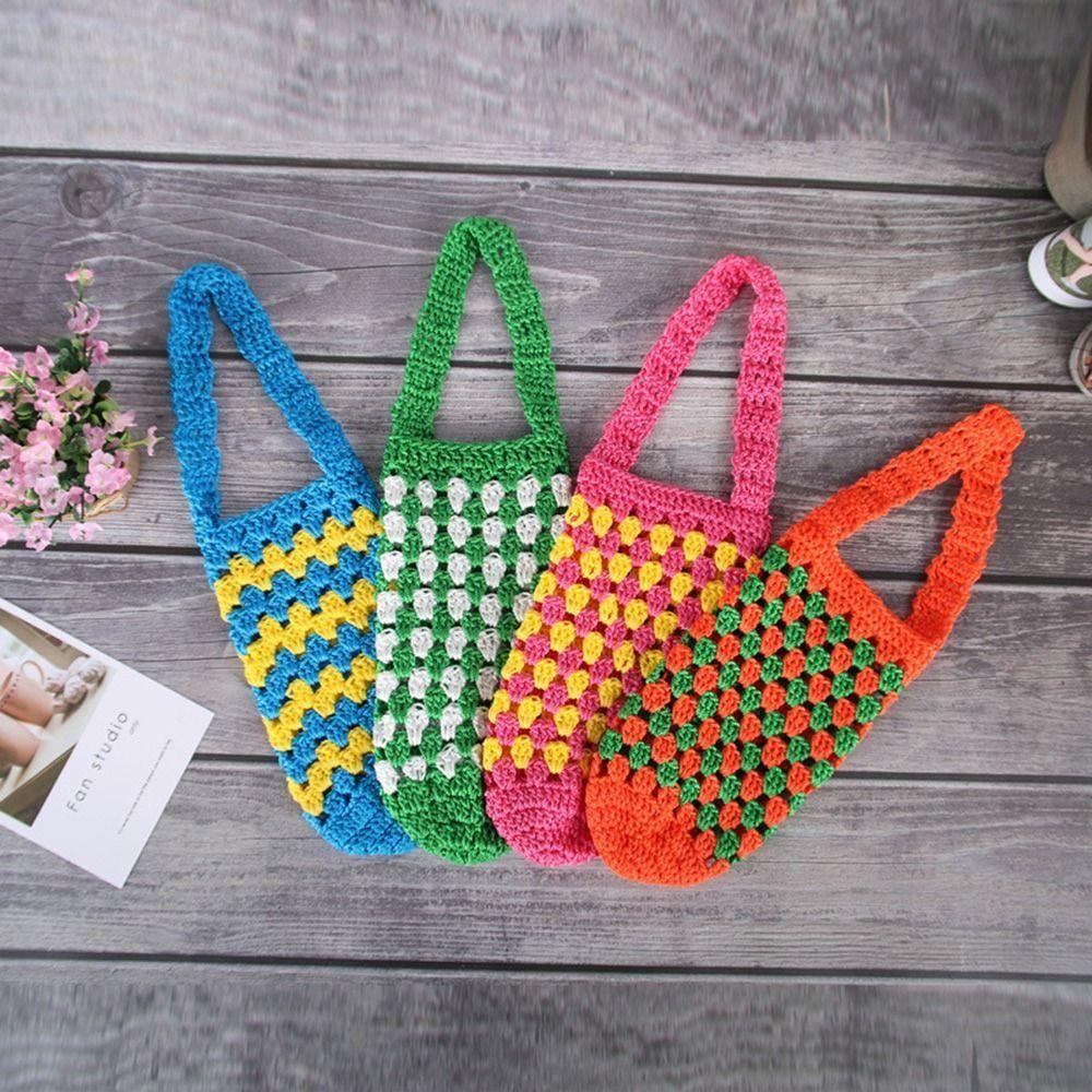 Портативный вязаный чехол для бутылки с водой Многоразовый с ремешком Чехол-сумка для чашки Ручная работа Сумочка для чашки Аксессуары для бутылок с водой