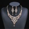 Rhinestone Jewelry Set Necklace Dangle Earrings for Wedding Prom Party