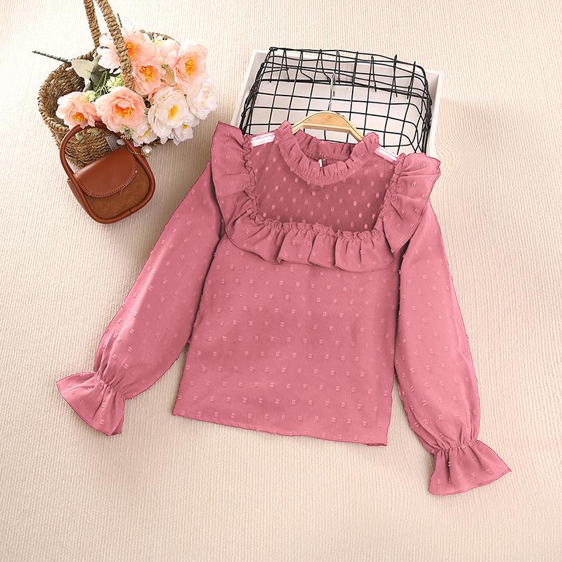 Осенний детский кружевной топ с длинными рукавами и короткая юбка, милый костюм для девочек