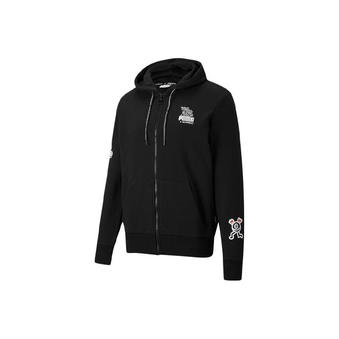 Puma Повседневная вязаная куртка с капюшоном Мужская верхняя одежда Черный 598681-01