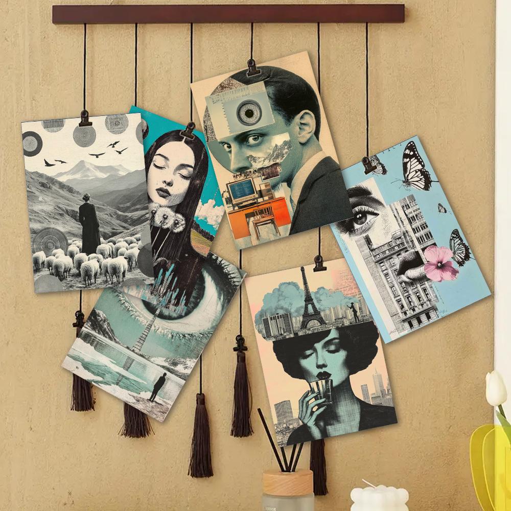 32 шт., Сюрреалистичные коллажные открытки, Подарки на день рождения/Рождество/Юбилей, предметы коллекционирования, подходят для дарения, можно отправлять по почте.