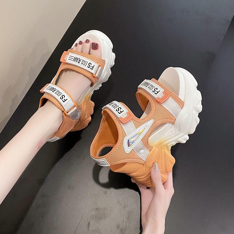 Fashion Fashion Summer Women Platform Sandals Wedges Thick Bottom Casual Mesh Shoes Woman 10.5CM High Heels Comfortable Sandals Sneakers