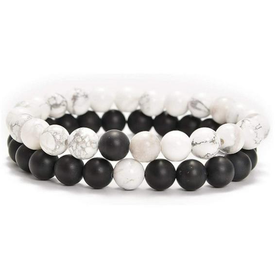 Матовые браслеты для пары из камней Тигровый глаз и Агат - Бусины 8 мм, Студенческий стиль