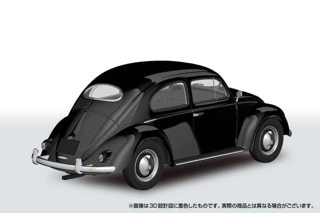 Aoshima Bunka Kyozai Масштабный Rakupla Сборный набор Volkswagen Beetle Черный Пластиковая модель 1/32 №. 20-BK Предварительно окрашенный (Машина)