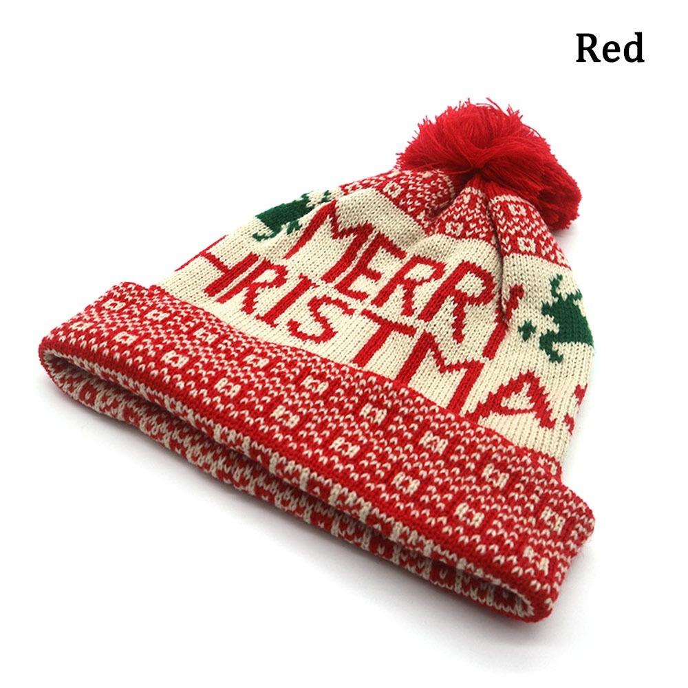 Зимние теплые вязаные шапки с помпоном, лыжная шапка, новая рождественская вязаная шапка, мужская и женская
