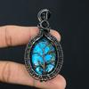 Tree Of Life Turquoise Gemstone Handmade Pure Copper Wire Wrap Wonderful Jewelry Pendant
