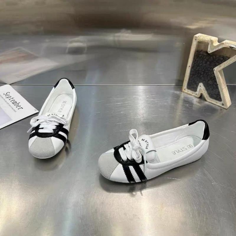 Женские балетки Новая мода Пэчворк Дышащие Слипоны Повседневные Кроссовки Девушки Удобные На шнуровке Балетки Туфли Лоферы