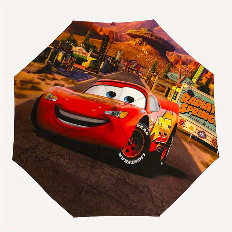 1pc Cars Lightning McQueen Character Umbrella - Auto Open Close Portable Folding Design, 8-Rib Iron Frame Outdoor Umbrella, Ideal Gift for F
