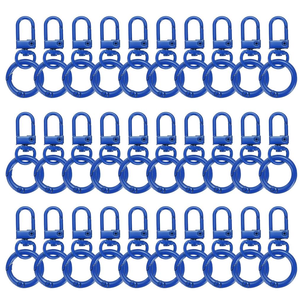 30pcs Lobster Claw Fastener Keychain Swivel Trigger Clips Zinc Alloy Colorful Key Chain Clips Snap Hook Jump Flat Split Ring DIY Craft Jewelry Making