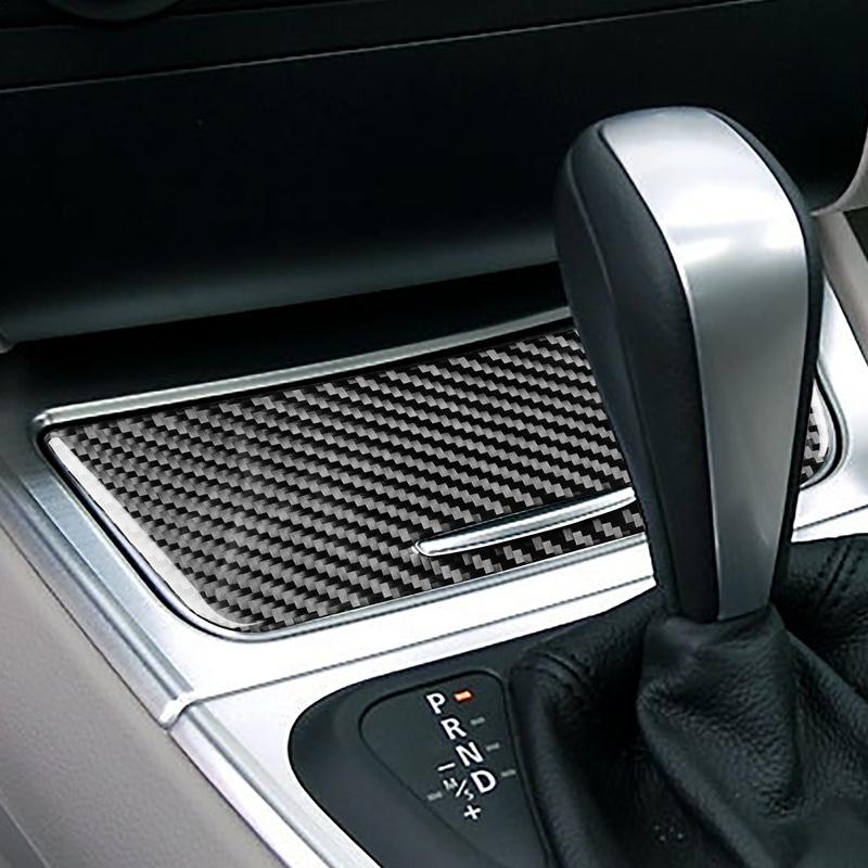 For BMW 1 Series E81 E82 E87 E88 2008-2013 Carbon Fiber Stickers Gear Shift Panel Sstorage Box Cover Styling Interior Accessory