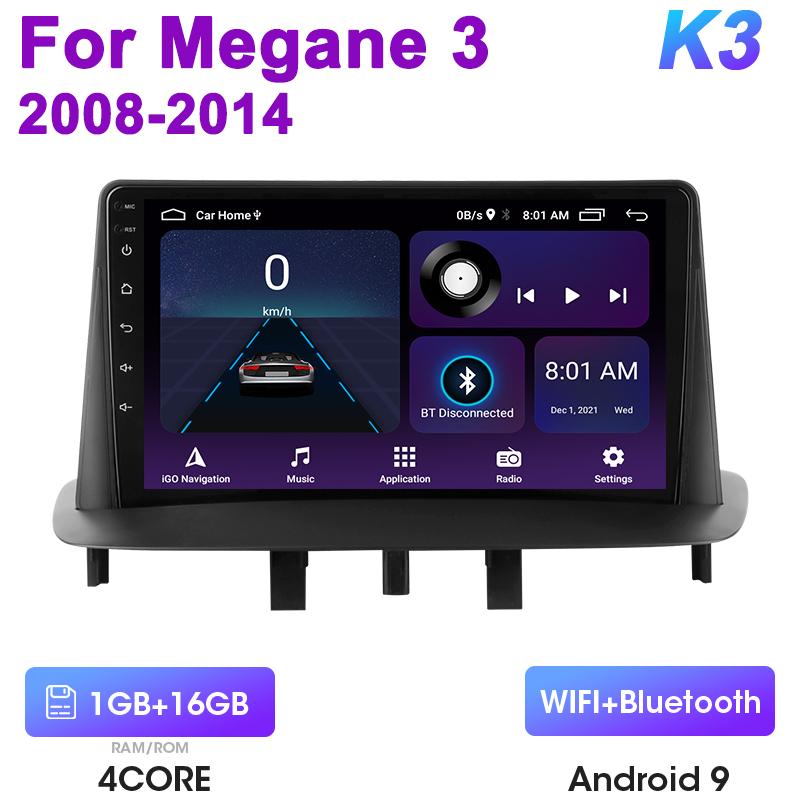 Android 12 Автомобильное радио для Renault Megane 3 Fluence 2008 - 2014 GPS Carplay Auto 2 Din Stereo интеллектуальные системы Smart Autoradio