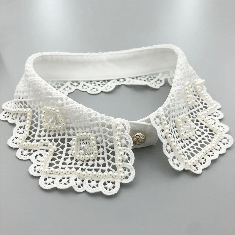 Beading Fake Collar Women Elegant Diamond Detachable Collars for Woman False Shawl Shoulder Wrap Lapel False Collars Woman Tie