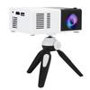 Мини портативный светодиодный проектор 1800LM с кронштейном для штатива для домашних развлечений(Черно-белый )