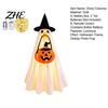 Light Up Halloween Outfit Glowing Ghost Costume with Witch Hat & Pumpkin Tote Bag, LED Theme Party Fabric for Kids, Spooky Cosplay And Yard Decoration