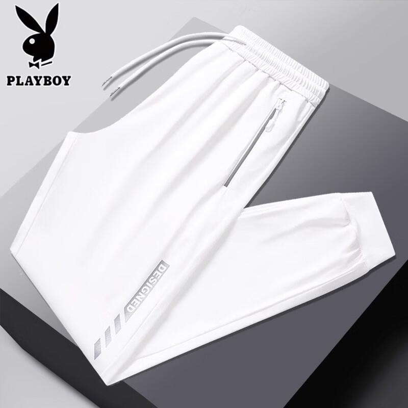 PLAYBOY Мужские свободные повседневные брюки из ледяного шелка