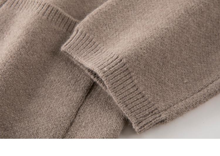 [Light casual versatile cow horn button wool cardigan jacket] Autumn versatile knitted cardigan