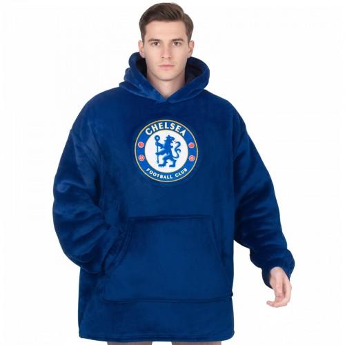 Chelsea FC Унисекс Взрослый Худи-одеяло оверсайз с гербом