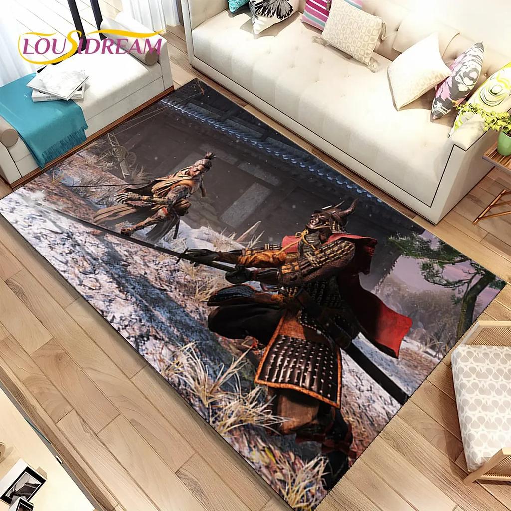 3D HD Sekiro Series Game Gamer Area Rug, Коврик для дома, гостиной, спальни, дивана, коврик для двери, декор, детские игры, нескользящий напольный коврик